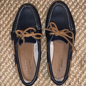Sperry top sider navy leather loafer boat shoe 6.5